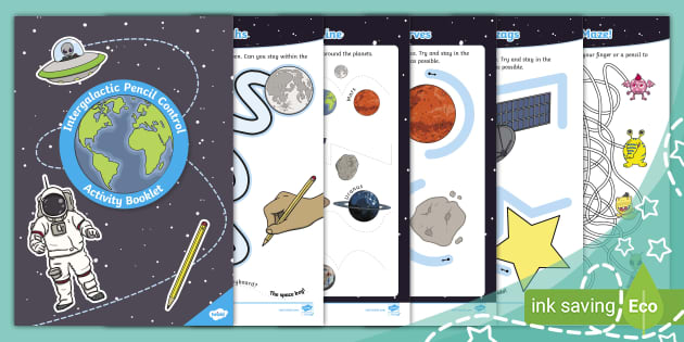 Space Pencil Control Activity Booklet