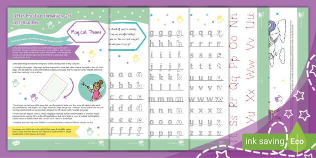 Letter Formation Practice for Left Handers: Magical Theme
